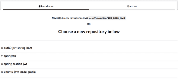 Select repository